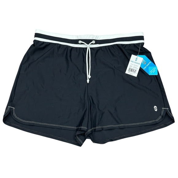 Free Country XXL 2XL Swim Shorts Hybrid Trunks Black Swimwear Boardshort Pocket - Picture 3 of 11